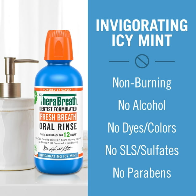 Therabreath- Fresh Breath Mouthwash - Mondspoeling - Mondwater - Icy Mint - 1 Liter