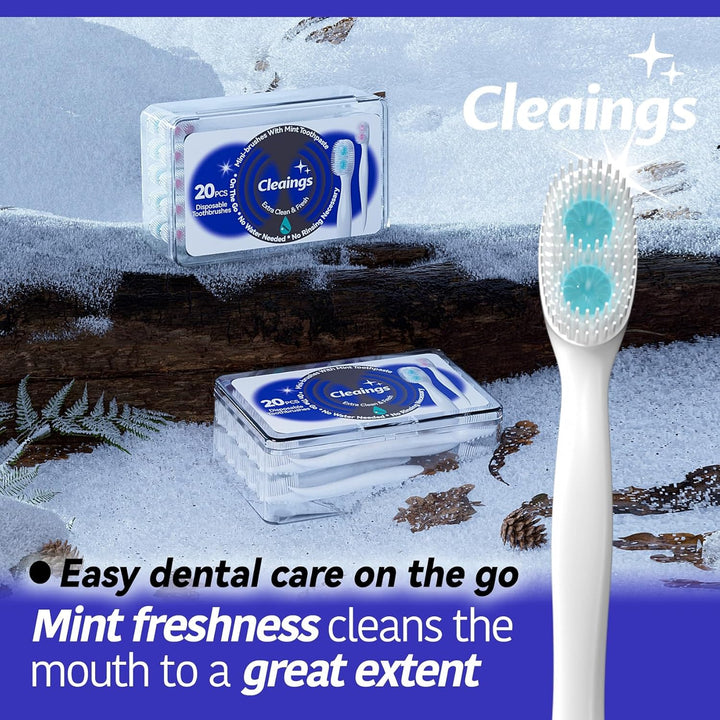 Cleaings - Mini Brushes-Disposable Toothbrushes with Double Cleaning Beads Toothpaste