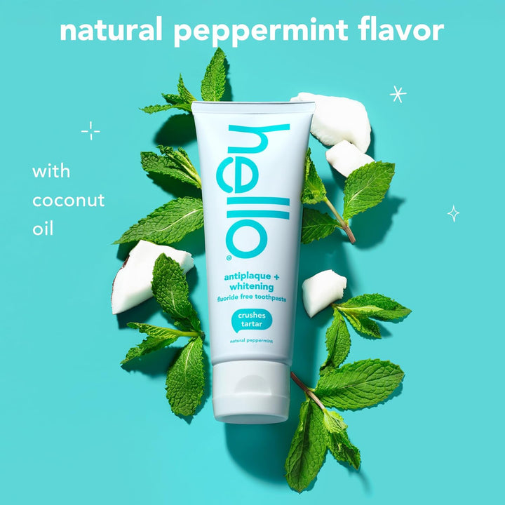 hello Antiplaque & Whitening Fluoride Free Toothpaste 3-Pack