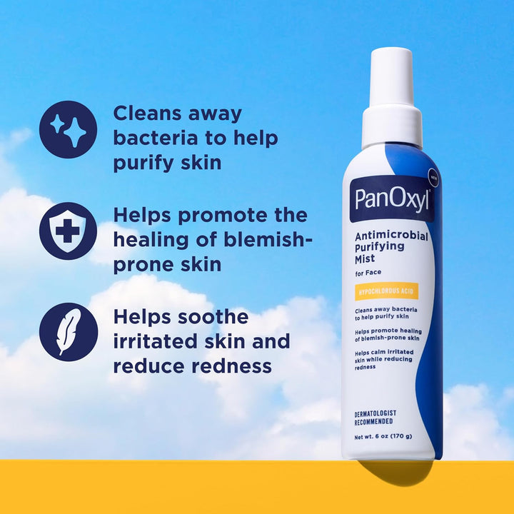 PanOxyl Antimicrobial Purifying Mist with Hypochlorous Acid for Blemish-Prone Skin
