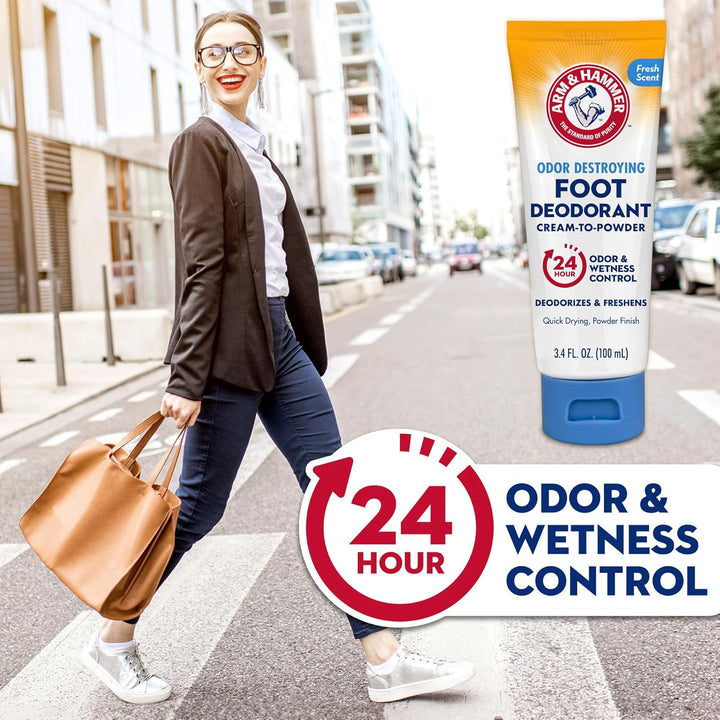 Arm & Hammer Cream-to-Powder Foot Deodorant 24H Protection