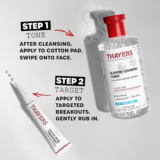 Thayers - Blemish Clearing 2% Salicylic Acid Toner + Rapid 10% Sulfur Acne Treatment