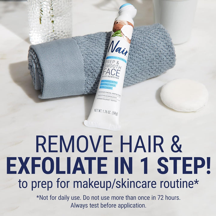 NAIR Prep & Smooth Face, Exfoliating Facial Hair Removal for Woman