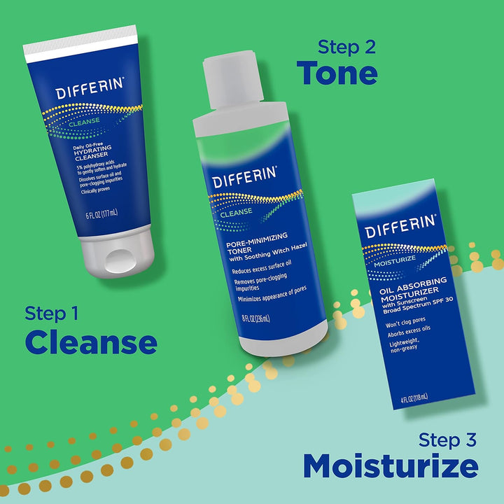 Differin Facial Cleanser, Daily Oil Free Hydrating Face Wash - 177ml