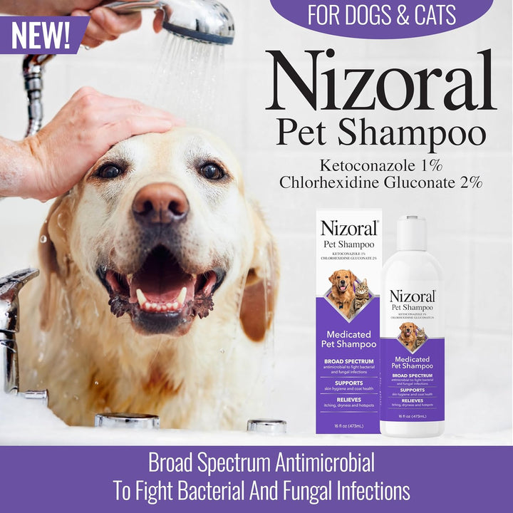 Nizoral Medicated Pet Shampoo with 1% Ketoconazole + 2% Chlorhexidine