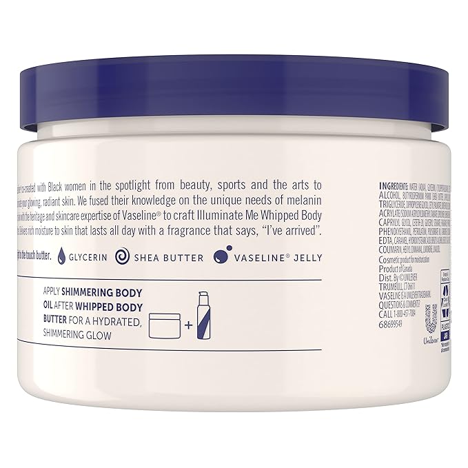 Vaseline Shea Body Butter Whipped Body Butter Created for Melanin Rich Skin Provides 24 Hour Moisturization for Dry Skin -325 ml