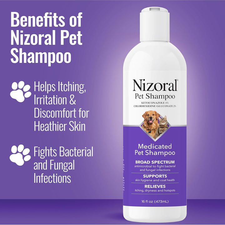Nizoral Medicated Pet Shampoo with 1% Ketoconazole + 2% Chlorhexidine