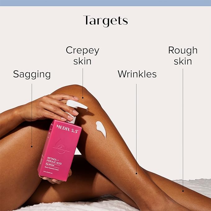 Medix Retinol Body Lotion - Verstevigende vochtinbrengende crème voor een crêpe, slappe, door de zon beschadigde huid - 444 ml