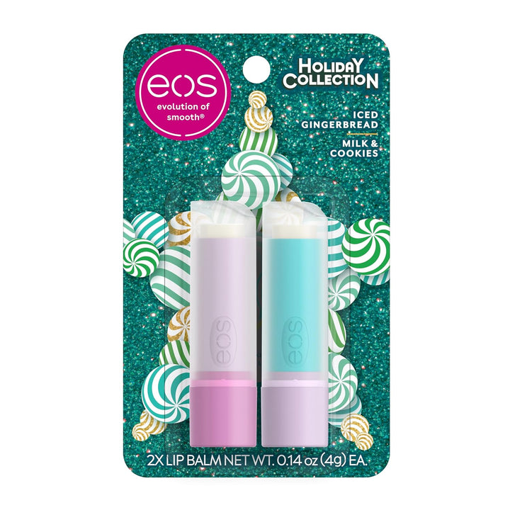 eos Holiday Lip Balm- Iced Gingerbread, Milk & Cookies