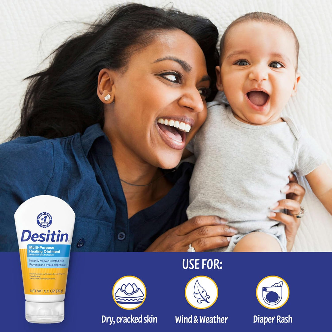 Desitin - Pommade multi-usages pour bébé à la vaseline blanche pour peaux sèches - 99 g