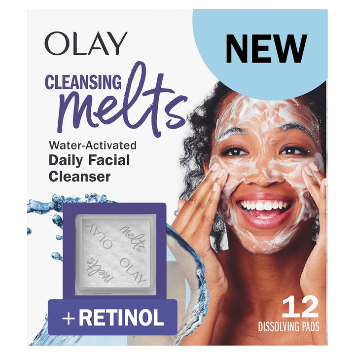 Olay - Nettoyant visage quotidien à l'eau hyaluronique et aux nettoyants fondants - 1 x 32 unités