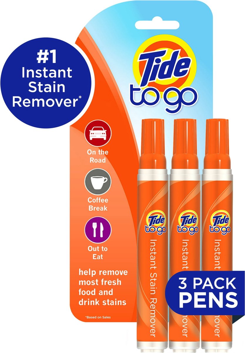Tide To Go - Reiniger tegen Koffie, Thee, Wijn, Fruit &amp; Saus - - 3x 10ml