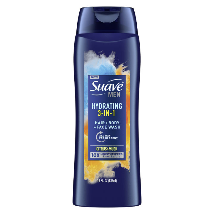 Suave - Hydrating 3-in-1 Hair + Body + Face Wash - 532ml