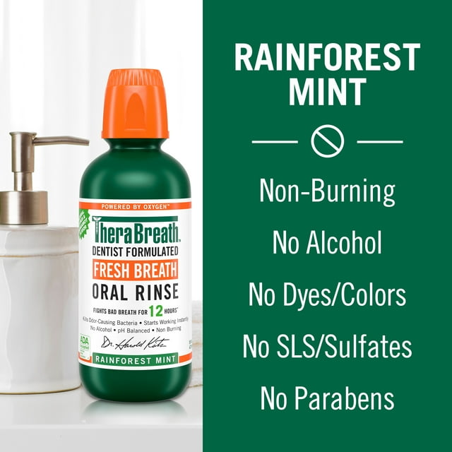 Therabreath Fresh Breath Mouthwash Rainforest Mint - 473ml