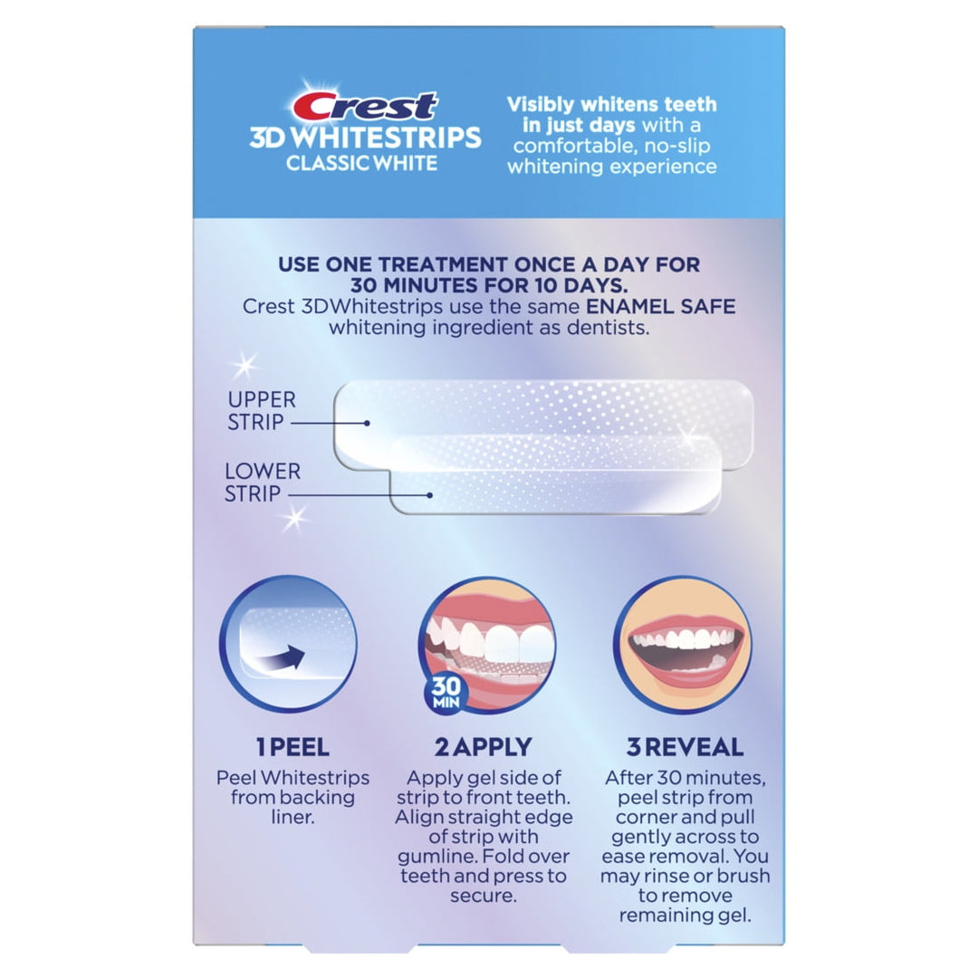 Crest 3DWhitestrips Classic White at-Home Teeth Whitening Kit