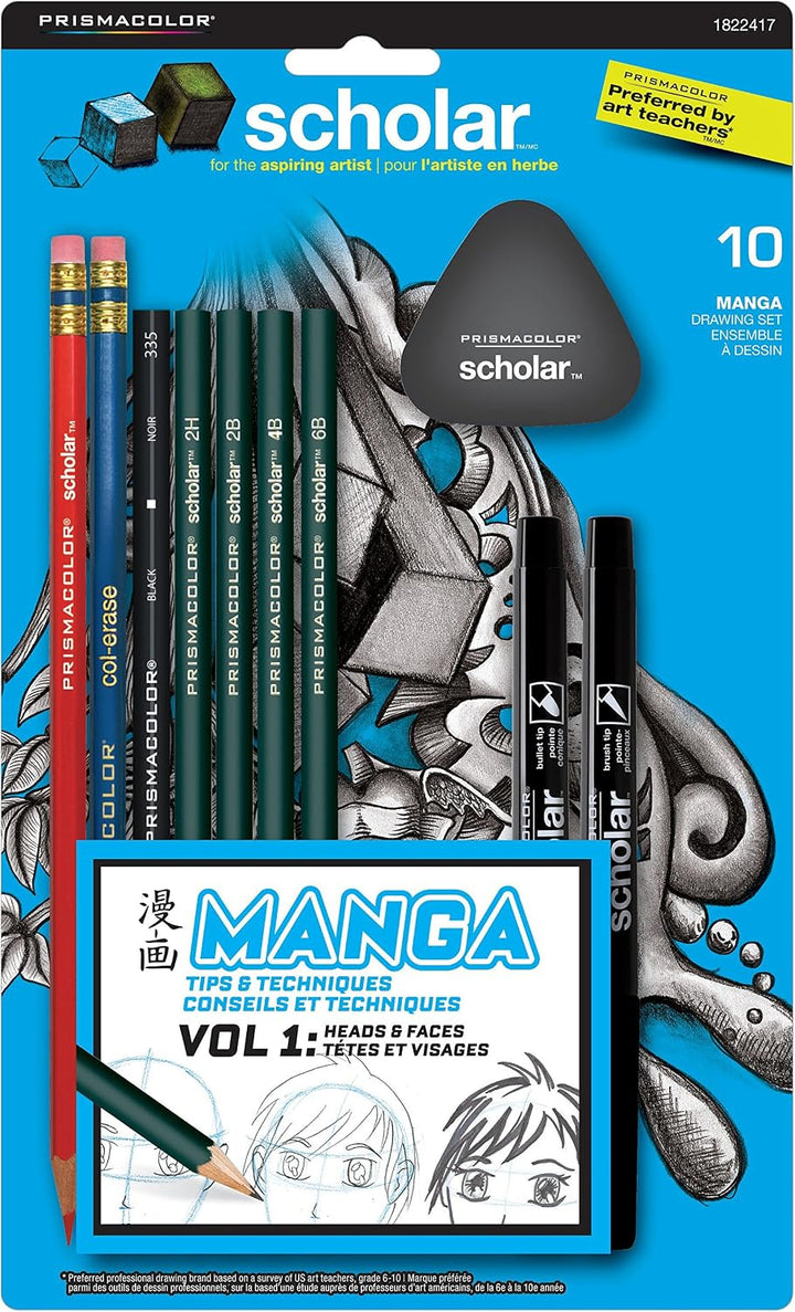 Prismacolor Scholar Manga Drawing Set 10-Piece Art Kit