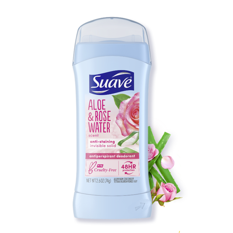 Suave - Aloe & Rosewater Invisible Solid Antiperspirant Deodorant Stick