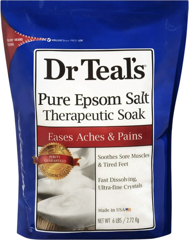 Dr Teals Pure Epsom Salt Therapeutic Soak 2839 ml - Verzacht pijnlijke spieren en vermoeide voeten Snel oplossende Ultrafijne kristallen Vrouwen