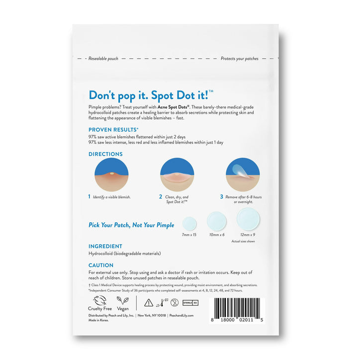 Perzikschijfjes - Acne-vlekjes - Hydrocolloïde puistjespleisters - 30 stuks