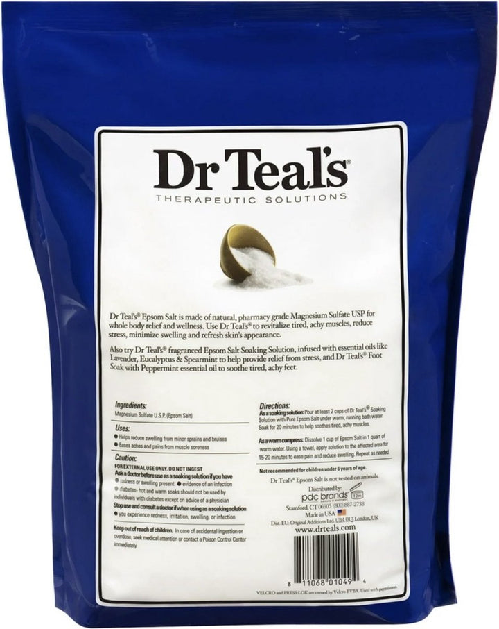 Dr Teals Pure Epsom Salt Therapeutic Soak 2839 ml - Verzacht pijnlijke spieren en vermoeide voeten Snel oplossende Ultrafijne kristallen Vrouwen