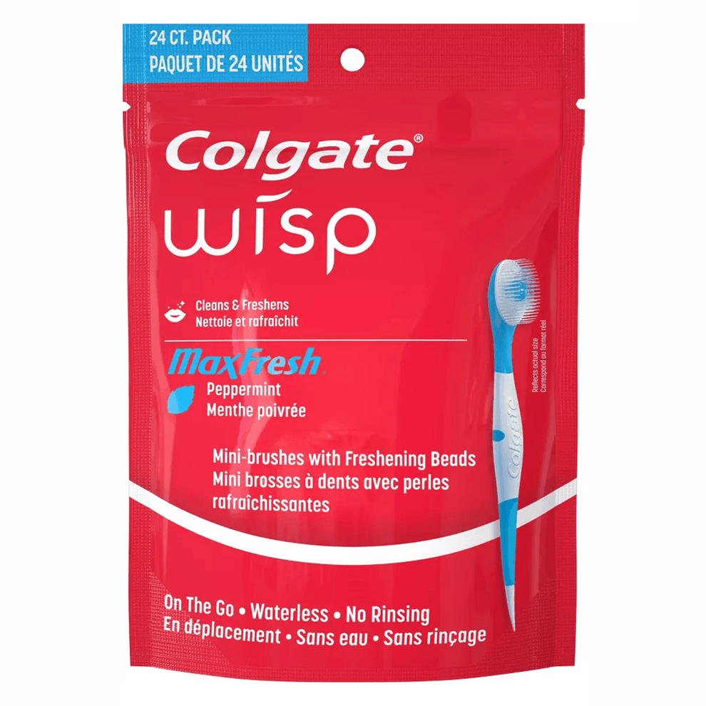 Colgate Max Fresh Wisp Disposable Travel Toothbrushes - Mini - Peppermint - Trial Size -24ct