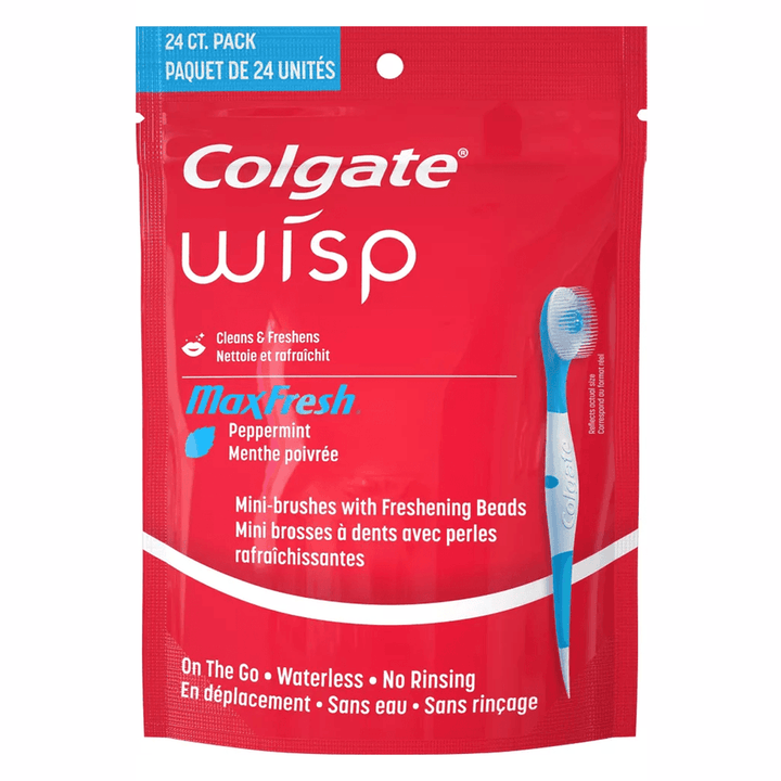 Colgate Max Fresh Wisp Disposable Travel Toothbrushes - Mini - Peppermint - Trial Size -24ct