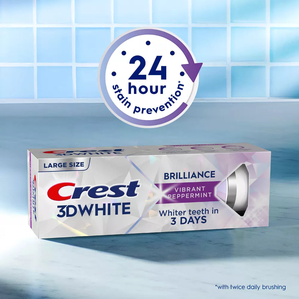 Crest 3D White Brilliance Vibrant Peppermint Teeth Whitening Toothpaste