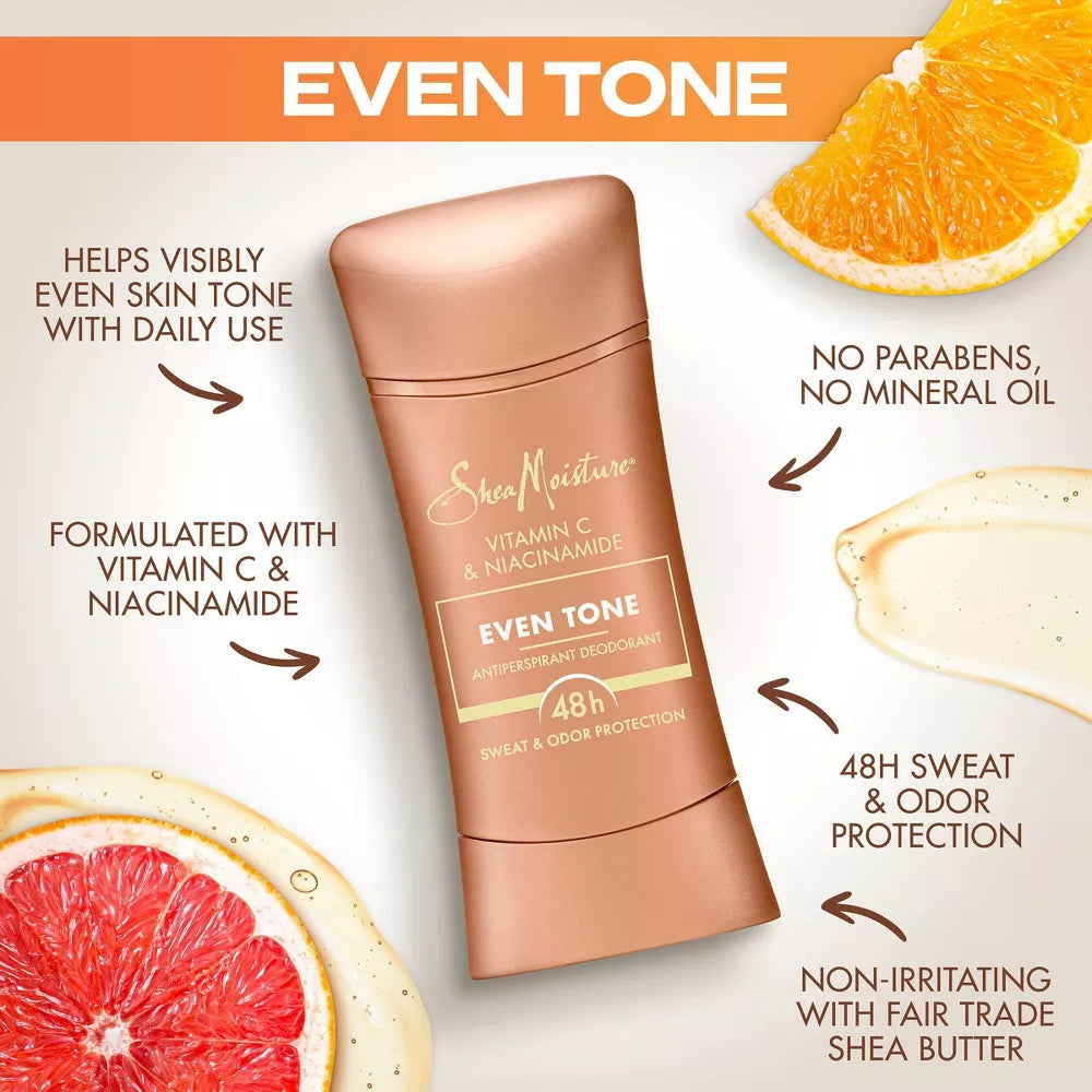 SheaMoisture - Even Tone Antiperspirant Deodorant Stick with Vitamin C & Niacinamide - 74g