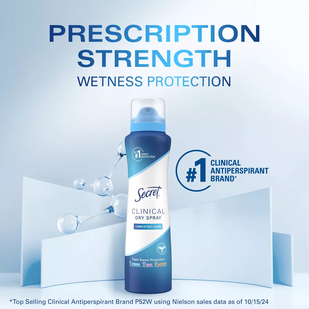 Secret Clinical Dry Spray Antiperspirant & Deodorant - Completely Clean