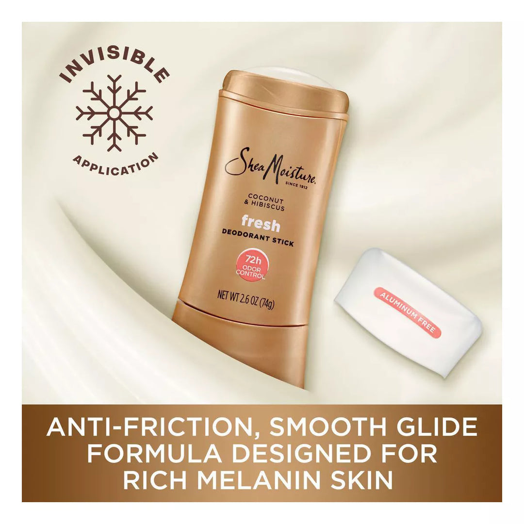 SheaMoisture - Deodorant Stick Aluminium Vrij - Fris - Kokosnoot &amp; Hibiscus - 74g