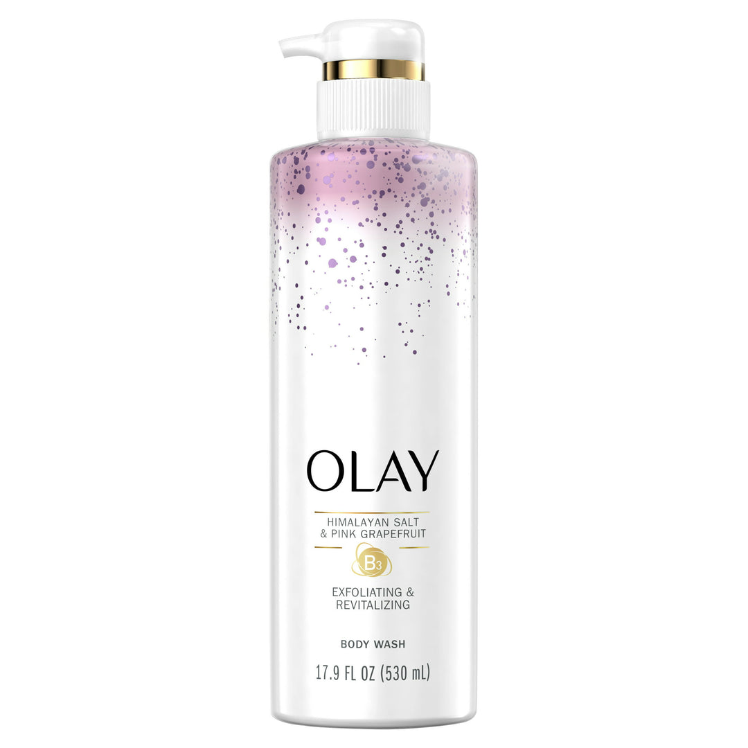 Olay Exfoliating & Revitalizing Body Wash with Himalayan Salt, Pink Grapefruit, and Vitamin B3 - 530ml