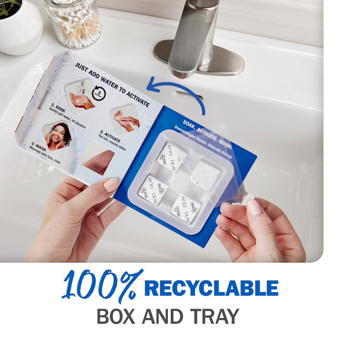 Olay - Reinigende Melts + Hyaluronzuur Water-Geactiveerde Dagelijkse Gezichtsreiniger - 1x32st