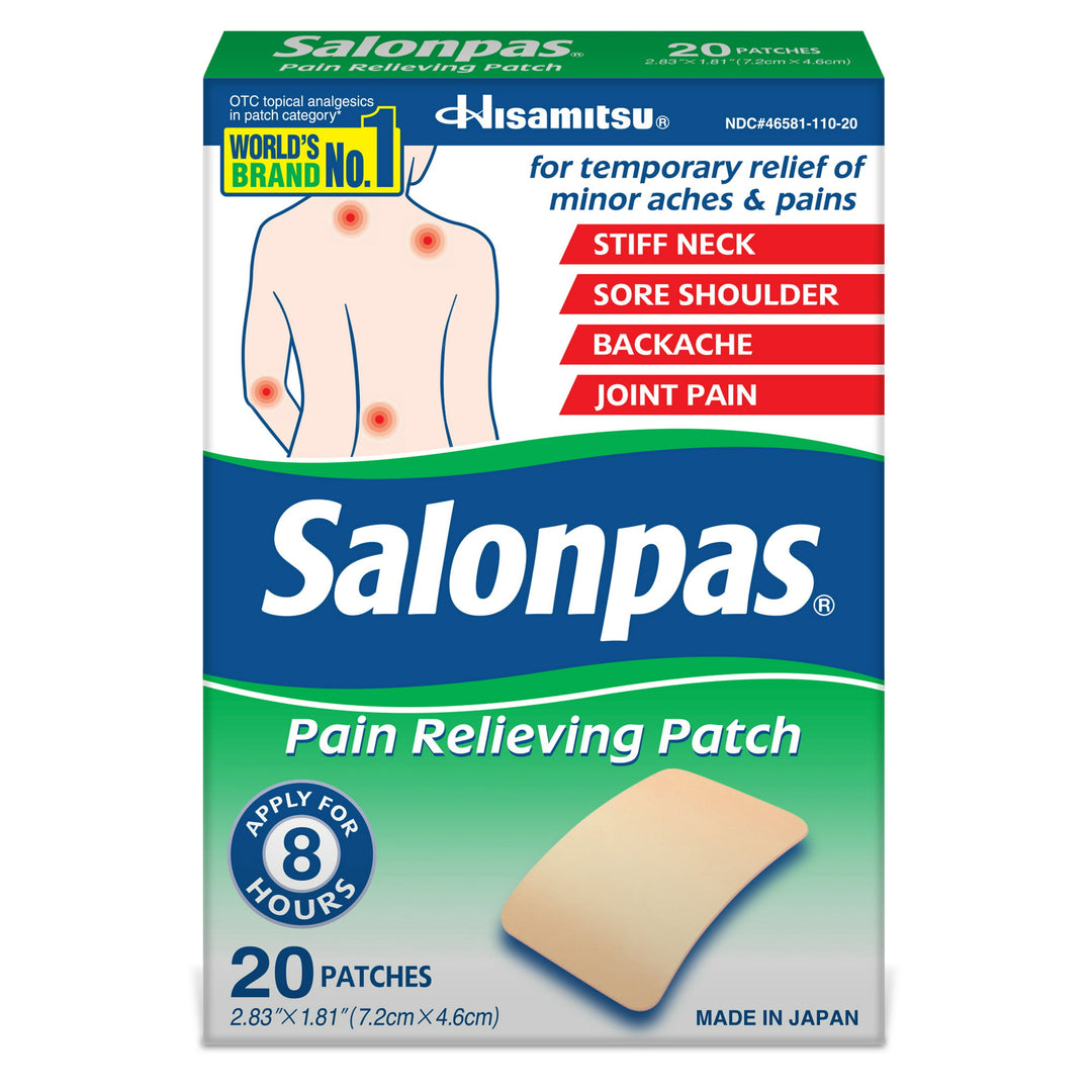 Salonpas - Pain Relieving Patch - 8-Hour Pain Relief - Warmtepleisters - 20 Patches