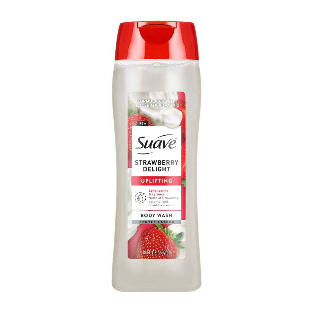 Suave - Strawberry Delight Uplifting Body Wash - Glycerin & Vitamin E - 532ml