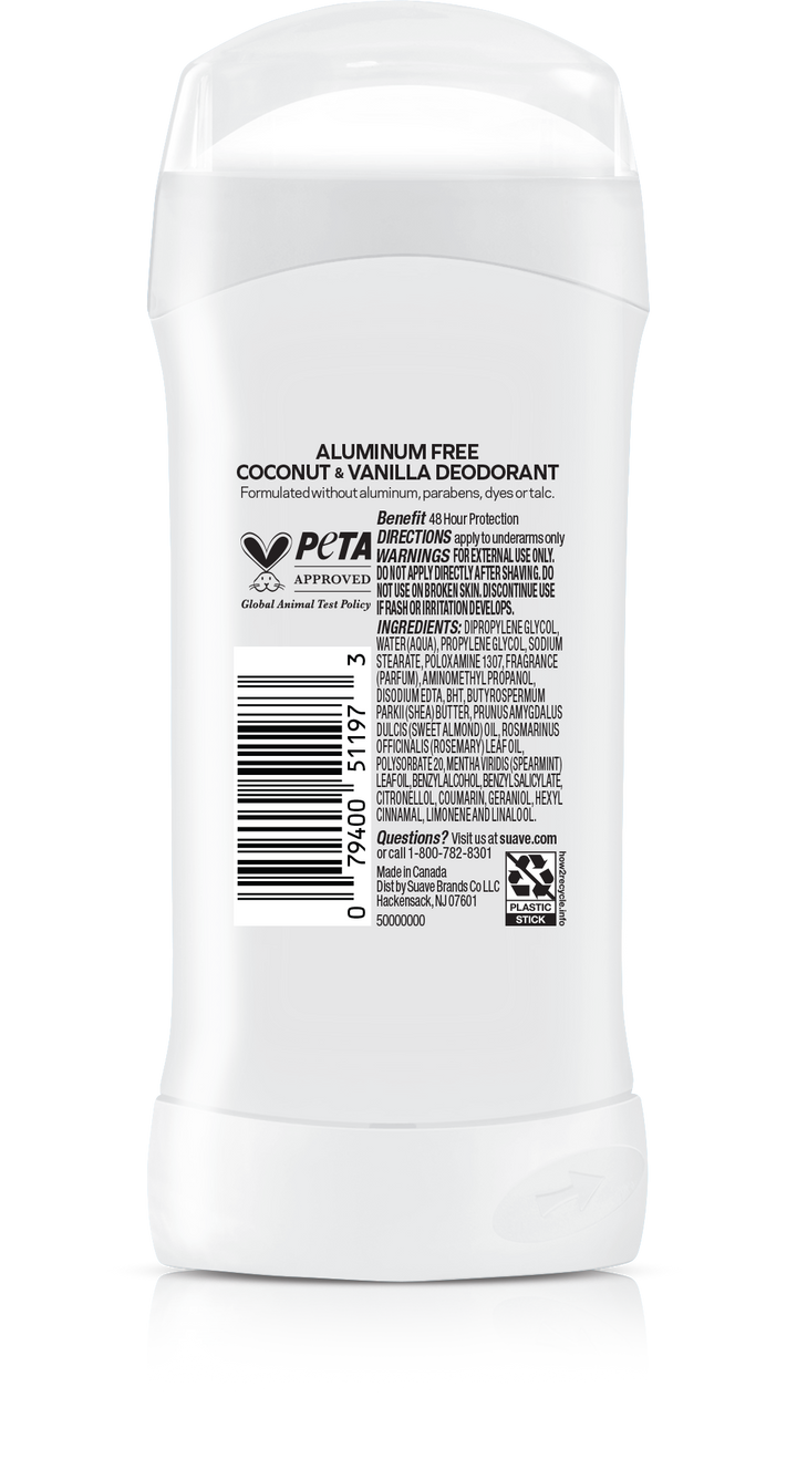 Suave - Aluminum Free Coconut & Vanilla - 74g