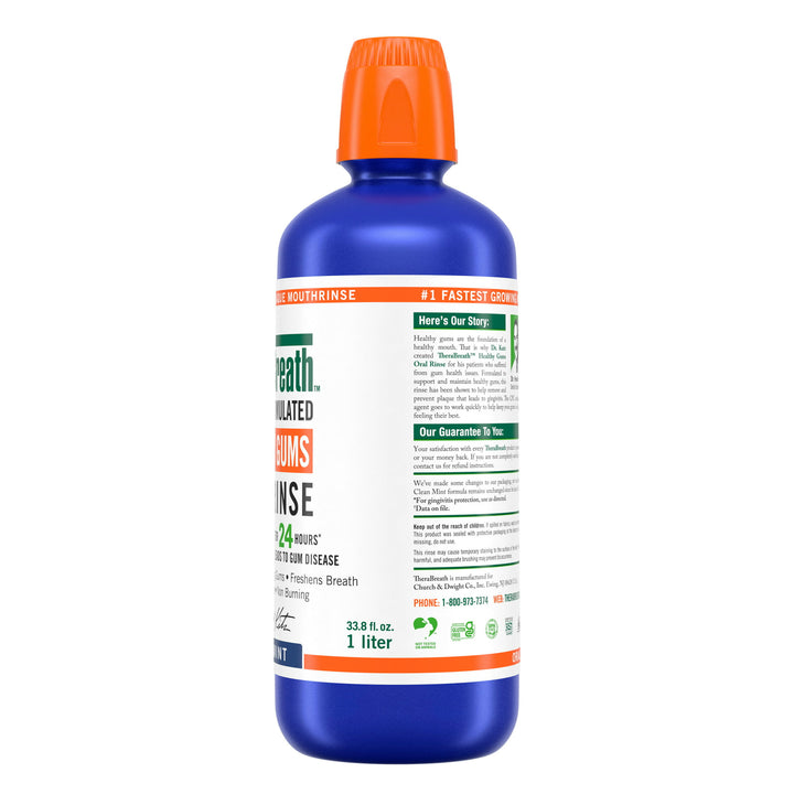 TheraBreath Healthy Mouthwash - Mondspoeling - Mondwater - Rinse Mint - 1 Liter