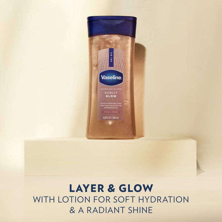 Vaseline Glazed & Glisten Shimmering Sunlit Glow Body Gel Oil