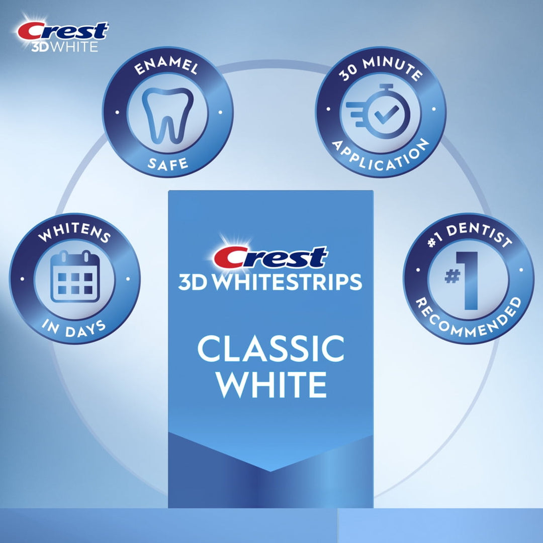 Crest 3DWhitestrips Classic White at-Home Teeth Whitening Kit