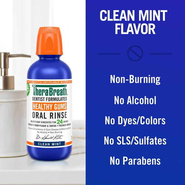 TheraBreath Healthy Mouthwash - Mondspoeling - Mondwater - Rinse Mint - 1 Liter