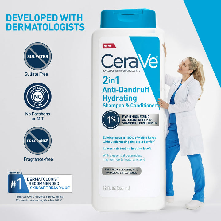 CeraVe - Hydrating 2in1 Anti-Dandruff Shampoo and Conditioner - 355ml