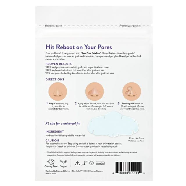 Peach Slices - Overnight Neus Porie Patches voor Alle Neusvormen - 7 Stuks