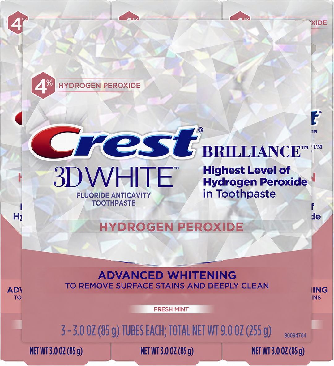 Crest 3D White Brilliance Whitening Toothpaste Fresh Mint 3-Pack