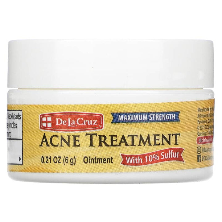 De La Cruz - Acne Treatment Ointment with 10% Sulfur, Maximum Strength - 6 g